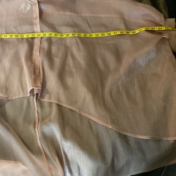 Sheer Metallic Oversized Organza Blouse - Brand New Never Worn has extra button - Picture 7 of 8